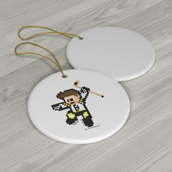 8 Bit Boston Hockey Ceramic Ornament